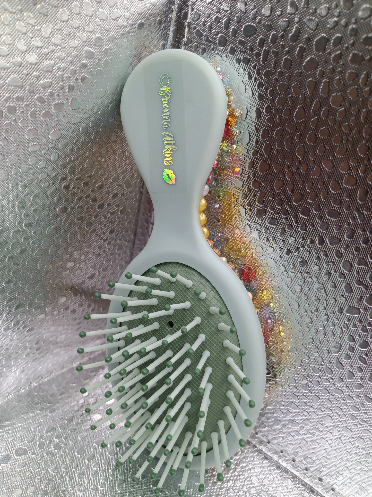 Bling Bedazzled Smooth and Detangle Hair Brush for Women, Girl, Wet/Dry Har